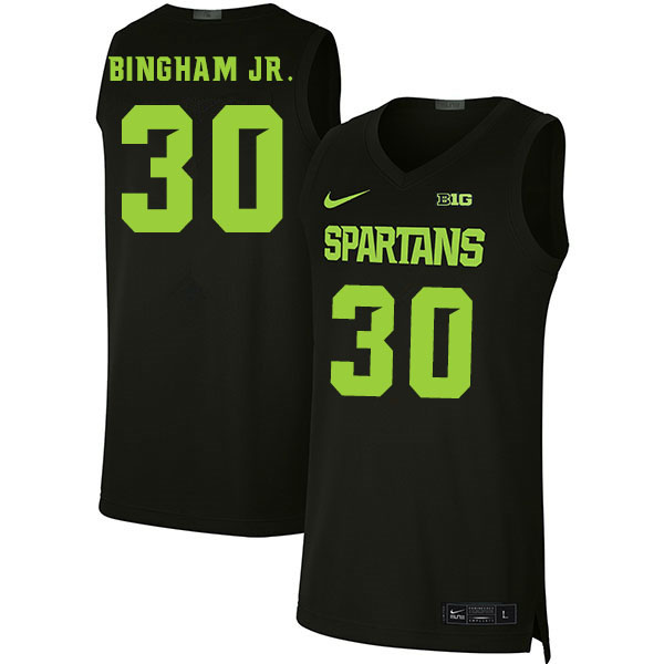 2020 Men #30 Marcus Bingham Jr. Michigan State Spartans College Basketball Jerseys Sale-Black